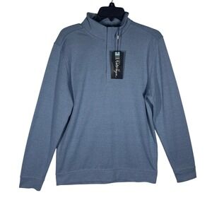 Walter Hagen Mens 1/4 Zip Pullover Sweater Grey Heather Size S Moisture Wicking